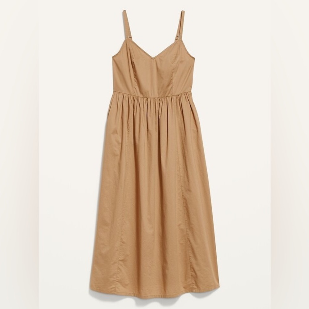 Cotton-Poplin Cami Maxi Swing Dress